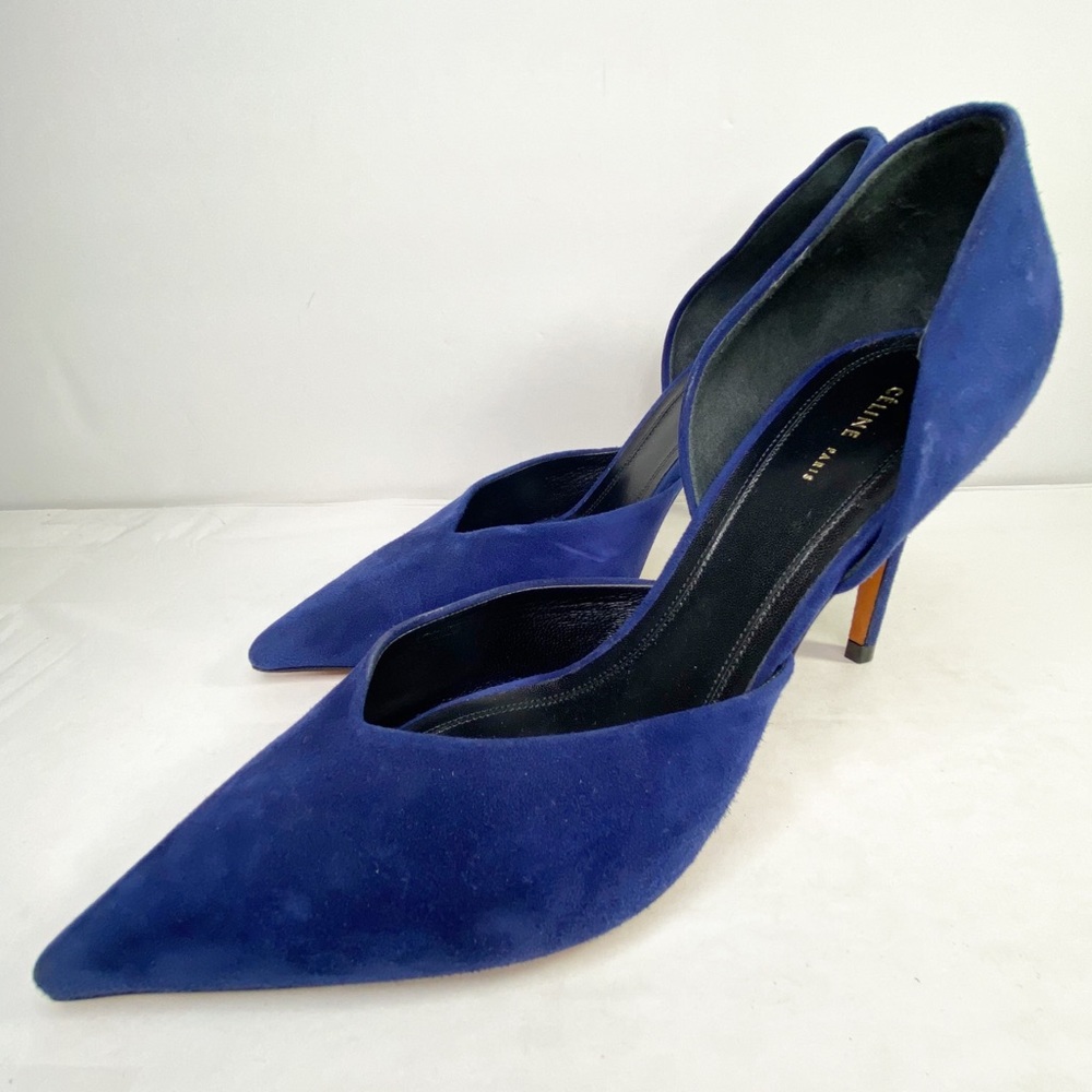 Celine Blue Suede Pointed Pump/Heels (36) - Picture 2 of 11